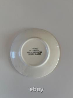 Ensemble de café Vintage Vista par Embassy, décoré à la main, sous glaçure, 15 pièces (Demitasse)