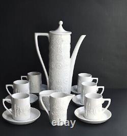 Ensemble de café blanc Vintage Pormeirion TOTEM par Susan Williams-Ellis, Angleterre