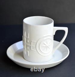 Ensemble de café blanc Vintage Pormeirion TOTEM par Susan Williams-Ellis, Angleterre