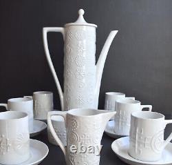 Ensemble de café blanc Vintage Pormeirion TOTEM par Susan Williams-Ellis, Angleterre