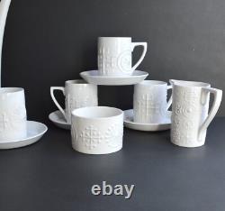 Ensemble de café blanc Vintage Pormeirion TOTEM par Susan Williams-Ellis, Angleterre