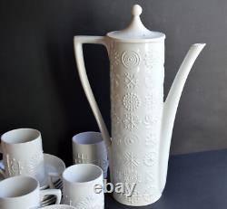 Ensemble de café blanc Vintage Pormeirion TOTEM par Susan Williams-Ellis, Angleterre