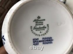 Ensemble de café bleu oignon Seltmann Weiden Bavaria W Allemagne vintage de 17 pièces pour six personnes