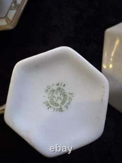 Ensemble de café/chocolat Vtg Noritake en or Moriage avec 4 tasses et 5 soucoupes