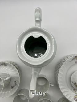 Ensemble de café/chocolat vintage Porsgrund Norvège Pansy pour 8 personnes