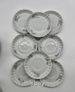 Ensemble de café/chocolat vintage Porsgrund Norvège Pansy pour 8 personnes