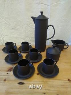 Ensemble de café en basalte noir Wedgwood Collection vintage des années 1960