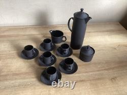 Ensemble de café en basalte noir vintage de Wedgwood par Robert Minkin datant des années 1960