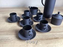 Ensemble de café en basalte noir vintage de Wedgwood par Robert Minkin datant des années 1960