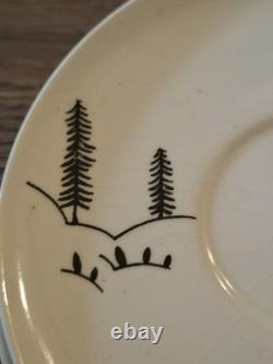 Ensemble de café en céramique Demitasse avec lait et sucre Atelier Forjaz Brésil vintage rare 1950