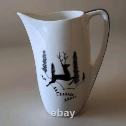 Ensemble de café en céramique Demitasse avec lait et sucre Atelier Forjaz Brésil vintage rare 1950