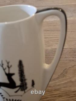 Ensemble de café en céramique Demitasse avec lait et sucre Atelier Forjaz Brésil vintage rare 1950