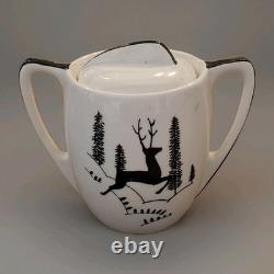 Ensemble de café en céramique Demitasse avec lait et sucre Atelier Forjaz Brésil vintage rare 1950