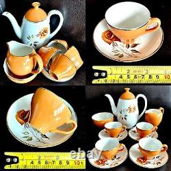 Ensemble de café en demi-tasse Moonglo Nestor Vellum en poterie Swinnertons vintage rare