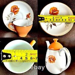 Ensemble de café en demi-tasse Moonglo Nestor Vellum en poterie Swinnertons vintage rare