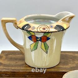Ensemble de café en demi-tasse vintage Lutsterware peint à la main 14 pièces Art Déco Japon