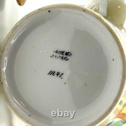 Ensemble de café en demi-tasse vintage Lutsterware peint à la main 14 pièces Art Déco Japon