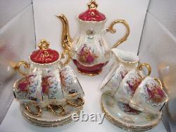 Ensemble de café en demitasse Vintage Empress par Haruta Japon Couple Courtois Bourgogne