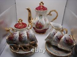 Ensemble de café en demitasse Vintage Empress par Haruta Japon Couple Courtois Bourgogne