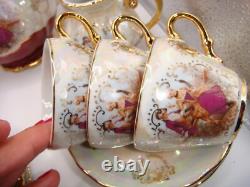 Ensemble de café en demitasse Vintage Empress par Haruta Japon Couple Courtois Bourgogne