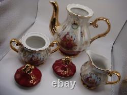Ensemble de café en demitasse Vintage Empress par Haruta Japon Couple Courtois Bourgogne