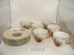 Ensemble de café en demitasse Vintage Empress par Haruta Japon Couple Courtois Bourgogne