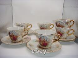 Ensemble de café en demitasse Vintage Empress par Haruta Japon Couple Courtois Bourgogne