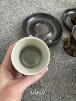 Ensemble de café en grès Arabesque Denby vintage des années 1970, 12 pièces