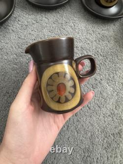 Ensemble de café en grès Arabesque Denby vintage des années 1970, 12 pièces