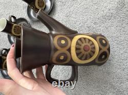 Ensemble de café en grès Arabesque Denby vintage des années 1970, 12 pièces