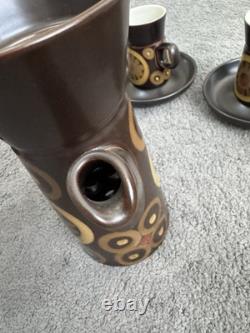 Ensemble de café en grès Arabesque Denby vintage des années 1970, 12 pièces