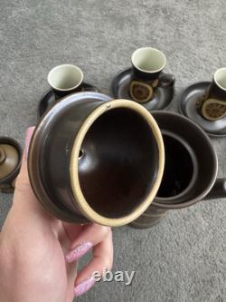 Ensemble de café en grès Arabesque Denby vintage des années 1970, 12 pièces