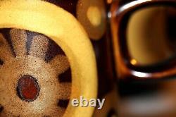 Ensemble de café en grès Arabesque Denby vintage des années 1970, comprenant 6 tasses, soucoupes et cafetière.