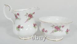 Ensemble de café en porcelaine Bone China Royal Albert vintage de 15 pièces avec roses roses, pot, tasse, sous-tasse floral