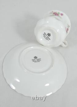 Ensemble de café en porcelaine Bone China Royal Albert vintage de 15 pièces avec roses roses, pot, tasse, sous-tasse floral