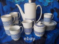 Ensemble de café en porcelaine Cmielow vintage rétro 15 pièces