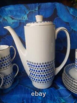 Ensemble de café en porcelaine Cmielow vintage rétro 15 pièces