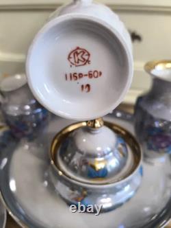 Ensemble de café en porcelaine Korosten, design floral, vintage URSS