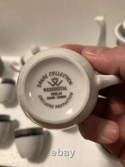 Ensemble de café en porcelaine Vintage Weissestal Damae Collection, Bavière, Allemagne