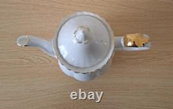 Ensemble de café en porcelaine bone china Royal Albert Val Dor, 15 pièces, finition or blanc, vintage, utilisé