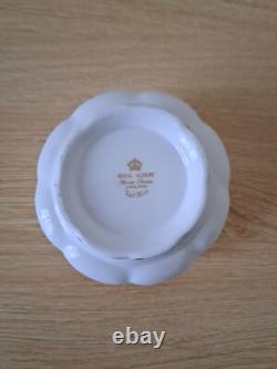 Ensemble de café en porcelaine bone china Royal Albert Val Dor, 15 pièces, finition or blanc, vintage, utilisé