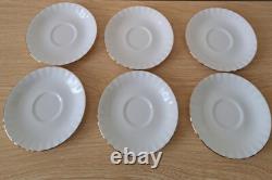 Ensemble de café en porcelaine bone china Royal Albert Val Dor, 15 pièces, finition or blanc, vintage, utilisé