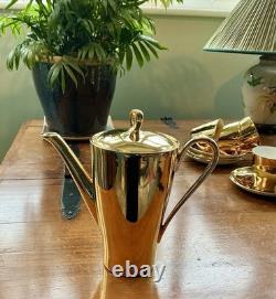 Ensemble de café en porcelaine dorée bavarois 17 pièces vintage rétro années 1940 milieu du siècle