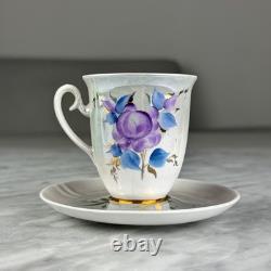 Ensemble de café en porcelaine soviétique vintage Porcelaine de Korosten Ukraine URSS Fleur Or