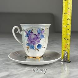 Ensemble de café en porcelaine soviétique vintage Porcelaine de Korosten Ukraine URSS Fleur Or