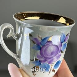 Ensemble de café en porcelaine soviétique vintage Porcelaine de Korosten Ukraine URSS Fleur Or