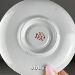 Ensemble de café en porcelaine soviétique vintage en porcelaine de Korosten, Ukraine, URSS, fleurs dorées