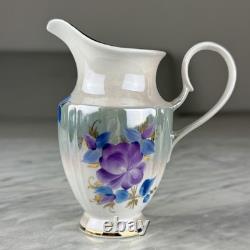 Ensemble de café en porcelaine soviétique vintage en porcelaine de Korosten, Ukraine, URSS, fleurs dorées