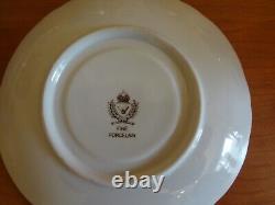 Ensemble de café en porcelaine victorienne irisée bordeaux et or VTG New Ys, 17 pièces