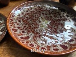 Ensemble de café en poterie Honeycomb de Kernewek Pottery Ltd Goonhaven Cornouailles des années 1970